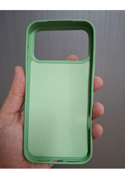 Apple Uyumlu iPhone 17 Pro Max Logolu İçi Kadife Silikon Lansman Kılıf Açık Yeşil