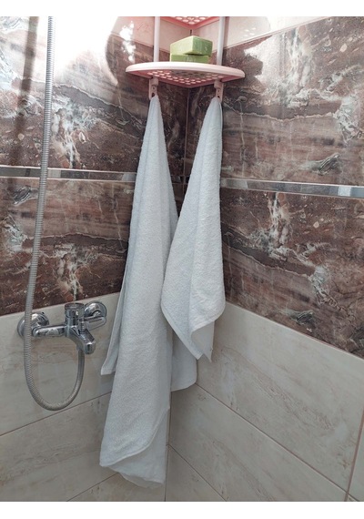 Mef Collection Banyo Havlu Seti Büyük Boy Beyaz 2'li Beyaz
