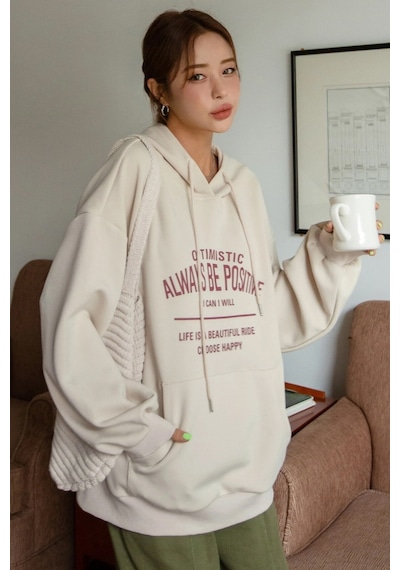 Unisex Always Be Positive Baskılı Sweatshirt