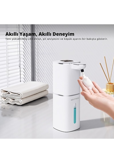 Neutron Ntl-sd-38mls Akıllı Temazsız Köpük Sabunluk Beyaz