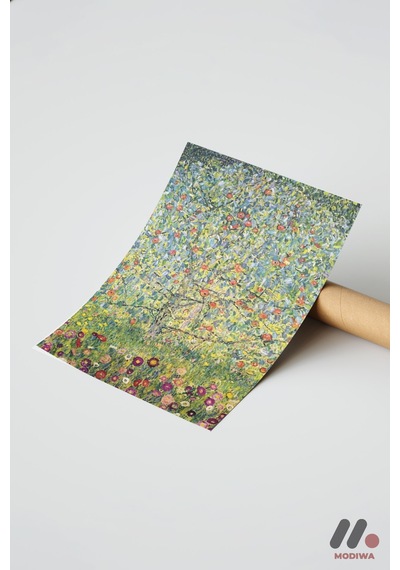 Gustav Klimt Çiçek Bahçesi, Çerçevesiz Yüksek Kalite Duvar Afişi - Sanatsever Hediyesi
