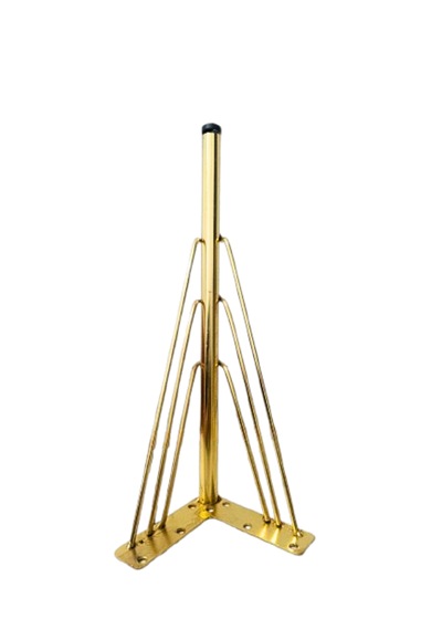 4'lü Metal Mobilya Ayağı Gold 32 Cm Sehpa Puf Koltuk Ayağı Vidalı Hairpin Ayak Altın