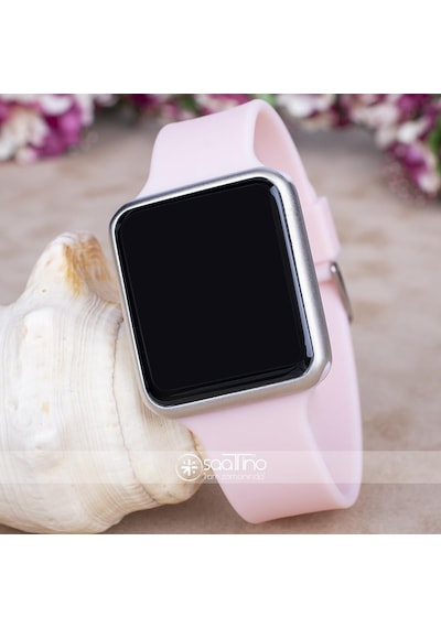 Pembe Renk Silikon Kordon Dokunmatik Ekran Unisex Saat ST-303730