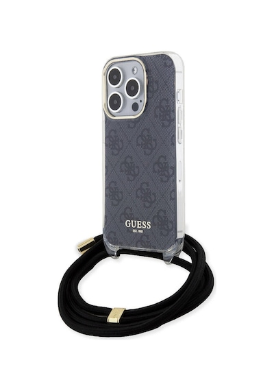 Apple Uyumlu  iPhone 15 Pro Kılıf Guess Lisanslı Çapraz Kordon 4g Desenli Kapak