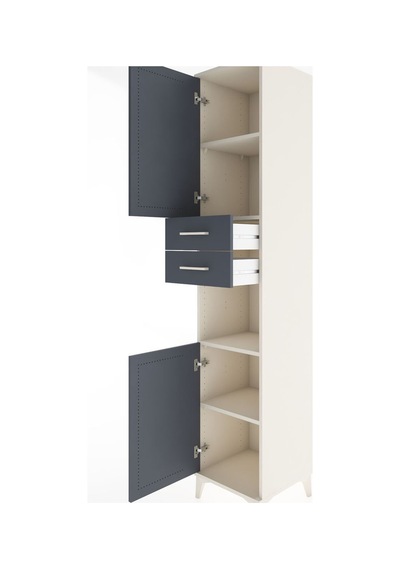 Hyperion Dolap 4 Raflı 2 Çekmeceli 2 Kapaklı 44x44x221 Aytaşı-antrasit Aytası
