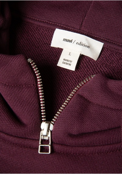 Mavi - Fermuar Detaylı Kapüşonlu Bordo Sweatshirt 0s10473-70434