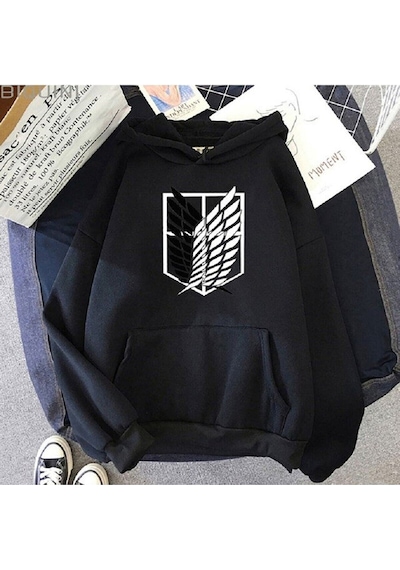 Startmore Garalio Titan Logo Oversize Kapüşonlu Sweatshirt Siyah