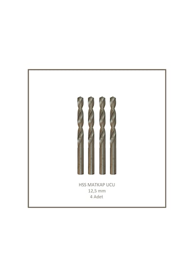 Hss Matkap Ucu 12,5 Mm, Metal, Ahşap, Plastik İçin 4 Adet