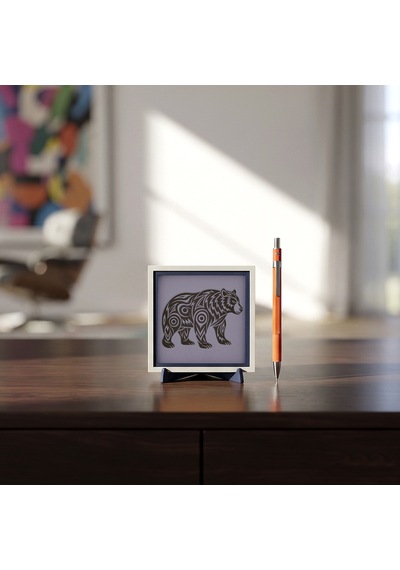 Ayı Temalı Şık Dekoratif Obje, Yaşam Alanınız İçin Güçlü Ve Değerli Bir Hediye 10x10 Cm