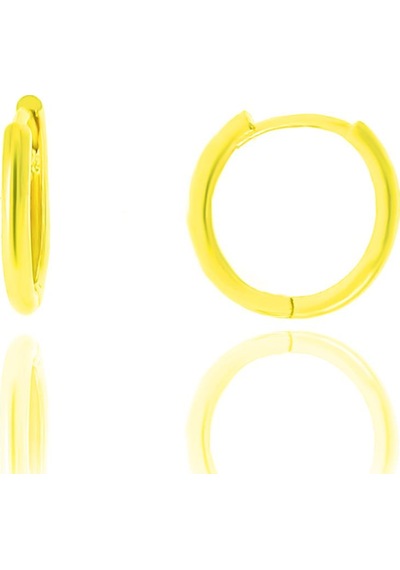 Gümüş Altın Yaldızlı 14 Mm Halka Küpe N11.34968