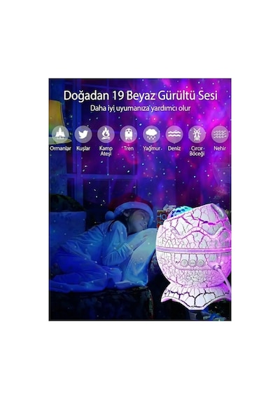 Bluetooth Hoparlörlü Rgb Gece Lambası Dinazor Yumurtası Işıklı, Uzaktan Kumandalı Dekor Lamba Belirtilmemis