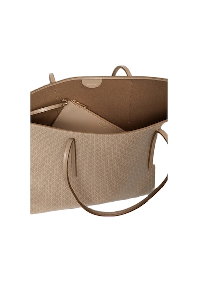 Calvin Klein Lv04f3266g Emblem Aop Kadın Omuz Çanta Bej