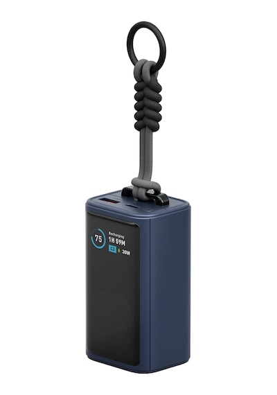 Energea Compac Arc 45 Dijital Göstergeli 10.000 Mah Dahili Type-c Kablolu 45w Şarj Çıkışlı Pd Hızlı Şarj Powerbank - Mavi Mavi