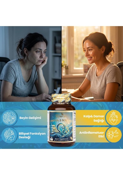 Omega 3 Balık Yağı Softgel Kapsül Yüksek Epa Dha Konsantre Formül 1044,4 Mg Omega 3: 527,8 Mg Epa Ve 368,2 Mg