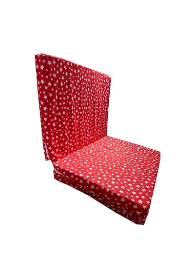 Tek Kişilik Katlanır Yer Yatağı Sünger Yatak Kırmızı Yıldız 80x180 Cm-6 Cm