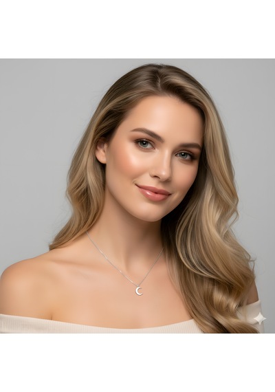 Ay Gümüş Kolye - Rose Rose Gold