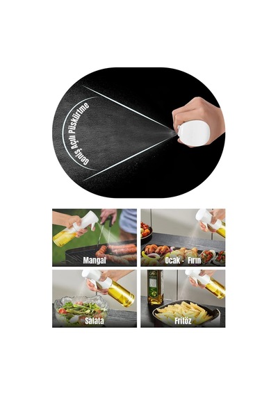 Airfryer Sprey Yağdanlık Cam Şişe Şeffaf
