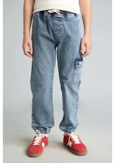 Defacto Kargo Cepli Jogger Fit Jean Pantolon Erkek Çocuk C4601a826aube394 Mavi-be394