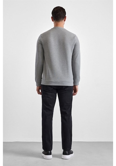Süvari Gri Regular Düz Bisiklet Yaka Sweatshirt Sw2013700035-s05