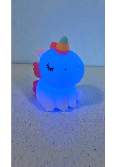 Unicorn Dekoratif Masa Gece Lambası Boyut:16cm Çok Renkli