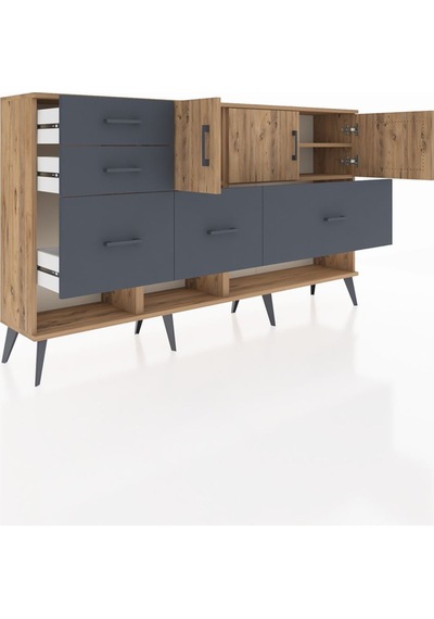 Arges Konsol 3 Raflı 5 Çekmeceli 3 Kapaklı 176x30x99 Çam-çam/antrasit Atlas Çam/antrasıt - Atlas Çam Arges Konsol 3 Raflı 5 Çekmeceli 3 Kapaklı 176x30x99 Çam-çam/antrasit Atlas Çam/antrasıt - Atlas Çam