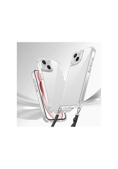 Apple Uyumlu iPhone 15 Kılıf Aihttgli Takılabilir Askı Aparatlı Zore Snap Silikon Kapak-şeffaf Şeffaf Şeffaf