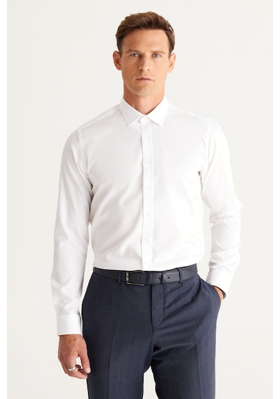 AC&Co / Altınyıldız Classics Erkek BEYAZ Ütü Gerektirmeyen Non-İron Slim Fit Dar Kesim %100 Pamuk Gömlek Beyaz AC&Co / Altınyıldız Classics Erkek BEYAZ Ütü Gerektirmeyen Non-İron Slim Fit Dar Kesim %100 Pamuk Gömlek Beyaz