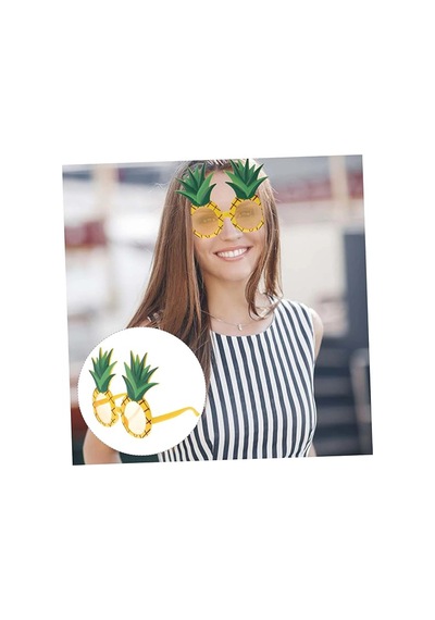 Tropikal Hawaii Ananas Şekilli Parti Gözlüğü 9.5 X 14 Cm Bx40 Diğer