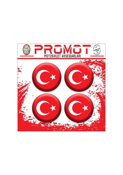 Türk Bayrağı Tasarım Damla Sticker 4cm-4 Adet Diğer