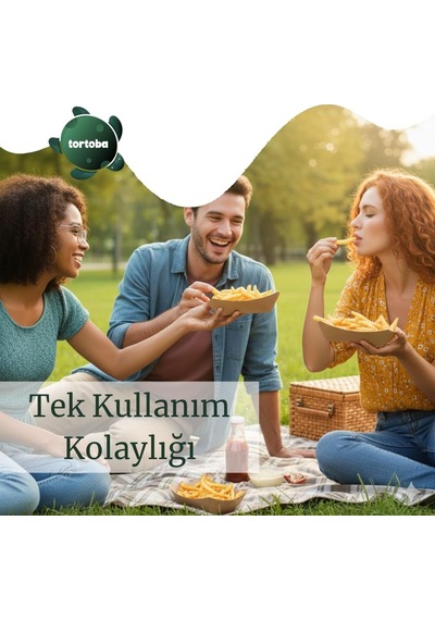 Kağıt Tabak Küçük Boy 50'li Kullan At Gıda Sunum Tepsisi Sızdırmaz Hamburger Patates Sosisli Çerez Piknik Servi Diğer
