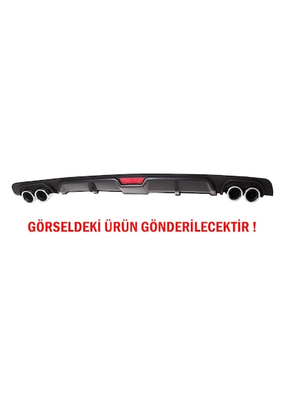 Renault Megane 3 HB Difüzör Arka Tampon Eki 4 Egzoz Çıkışlı Siyah