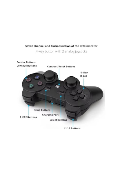 Leons Oyun Kolu Ps3 Uyumlu Gamepad Kol Ps3 Uyumlu Kablosuz Analog Oyun Kolu Şarjlı