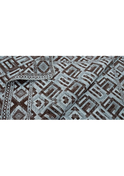 Algelsineve Dama Desen Geometrik Modern Halı Örtüsü Kahverengi