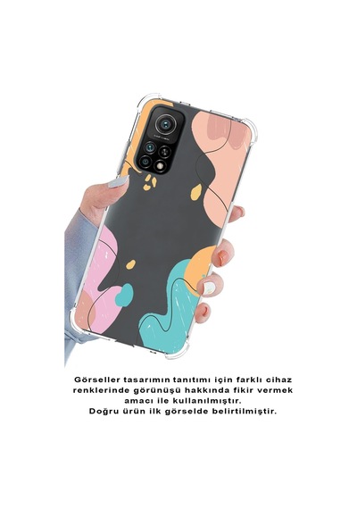 Xiaomi Poco X3 Pro Köşe Korumalı Antişok Kapak Karışık Renkler Tasarımlı Şeffaf Silikon Kılıf
