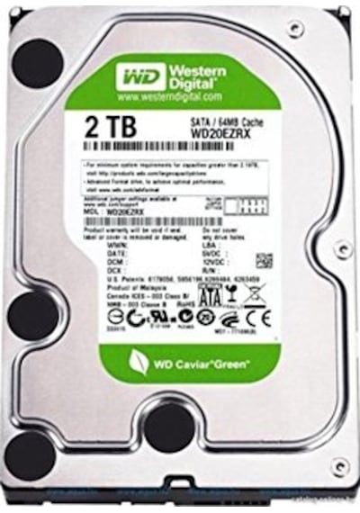 Western Digital Caviar Green WD20EARX 3.5" 2 TB 7200 RPM SATA 3 HDD