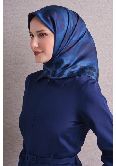 Armine Sura İpek Eşarp 2026-2027 - Sonbahar Kış-asm9637 Lacivert
