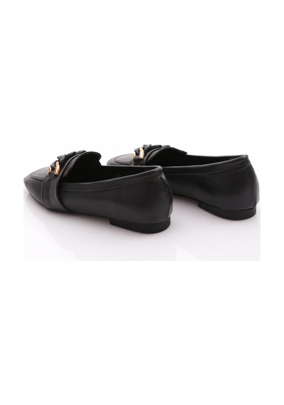 Dgn 5007-23y Kadin Burgu Tokali Loafer Siyah