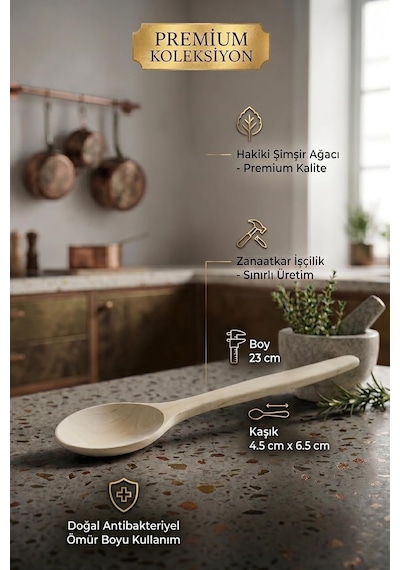 Doğal Şimşir Ağacı Ahşap Tahta Kaşık Spatula Seti Ağaç Kaşık 3lü Set Diğer