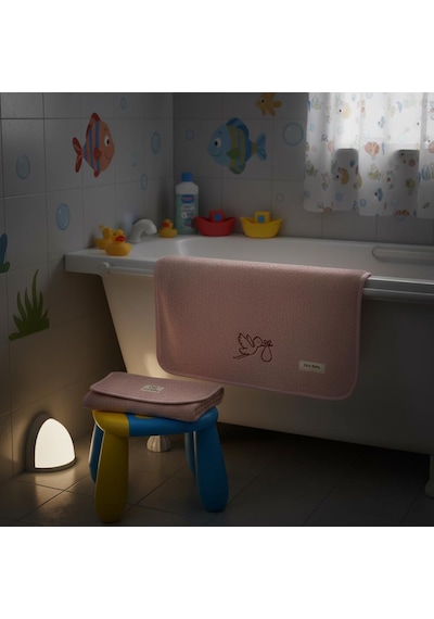 Bambu Antibakteriyel Çocuk Nakışlı 30x50 50x100 Havlu Seti Pembe