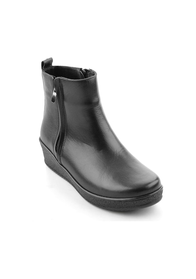 Bambi Siyah Hakiki Deri Kadın Bot & Bootie K02788222203