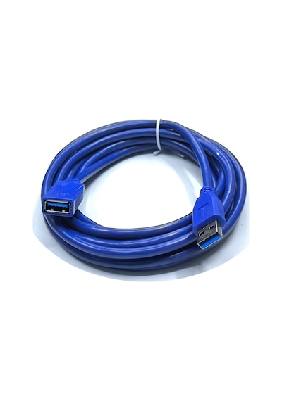 Usb 3.0 Dişi Erkek Uzatma Kablosu Mavi Kablo 3m