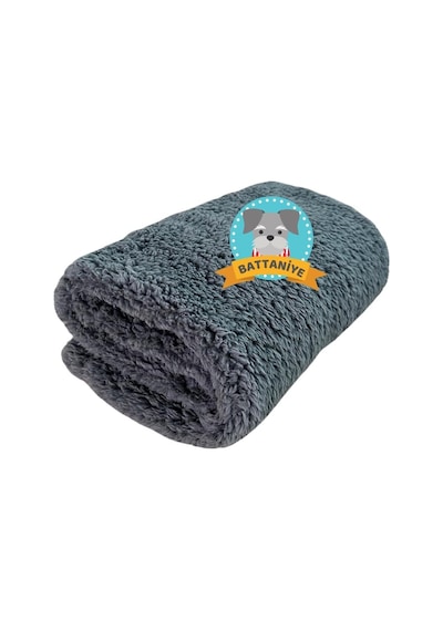 Kedi Köpek Battaniyesi Premium Peluş Evcil Hayvan Uyku Battaniyesi Yıkanabilir Gri 80x100
