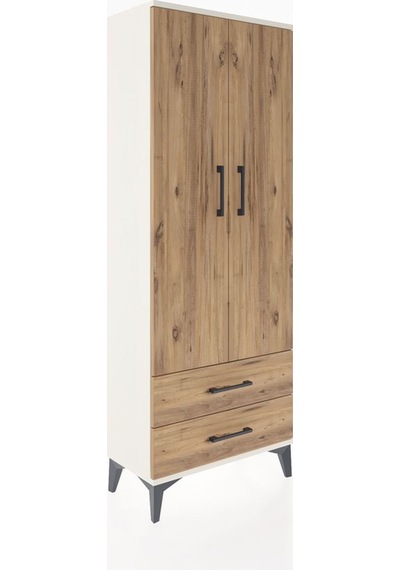 Arges Dolap 2 Raflı 2 Çekmeceli Tek Askılı 60x30x163 Aytaşı-çam Aytaşı