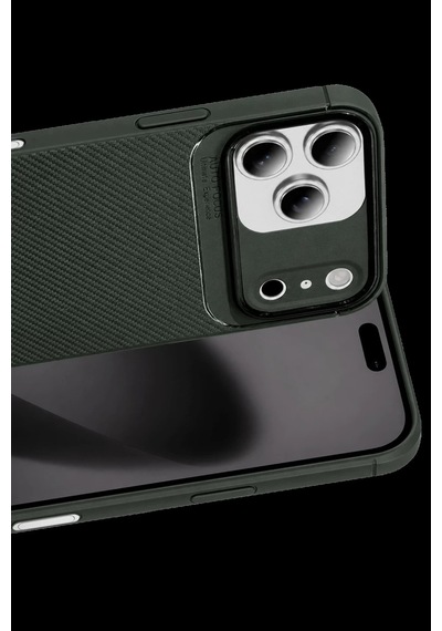 Apple İphone 17 Pro Uyumlu Auto Focus Karbon Kapak - Koyu Yeşil