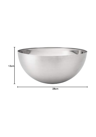 Salata Kasesi "blanda Blank" Servis Kasesi 28 Cm Çap Paslanmaz Çelikten Gümüş