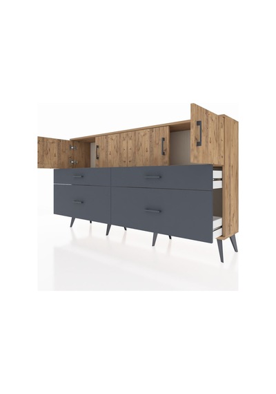 Arges Konsol 2 Raflı 4 Çekmeceli 4 Kapaklı 176x30x99 Çam-çam/antr Çam-çam/antrasit Arges Konsol 2 Raflı 4 Çekmeceli 4 Kapaklı 176x30x99 Çam-çam/antr Çam-çam/antrasit