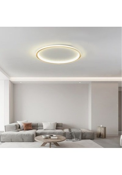 Eskitme Gold Ø40 cm Çember Avize 3000K Sarı Işık Led Tavan Lambası