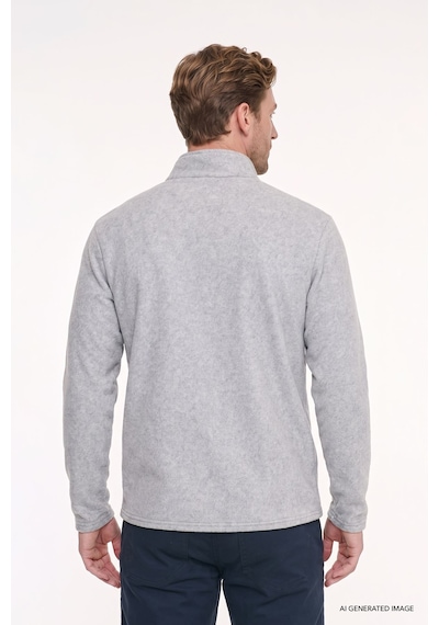 AC&Co / Altınyıldız Classics Anti-Pilling Tüylenme Yapmayan Bato Yaka Erkek Polar Sweatshirt - Gri Melanj