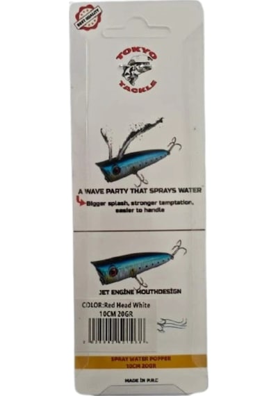 Spray Water Popper Su Üstü Püskürtmeli Sahte Popper Yem 10cm 20gr P20s3316
