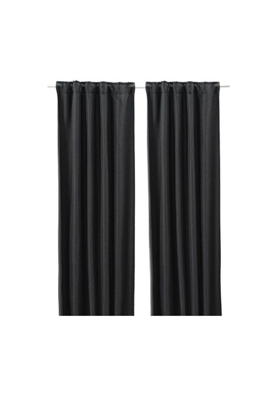 Ikea Annakajsa Fon Perde 145x300 Cm Siyah Gri Siyah - Gri